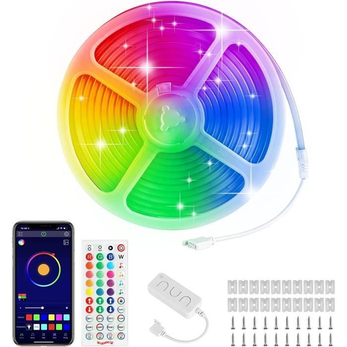 Neon Ruban LED 3m, RGBIC Bande LED Avec Contrôle WiFi APP