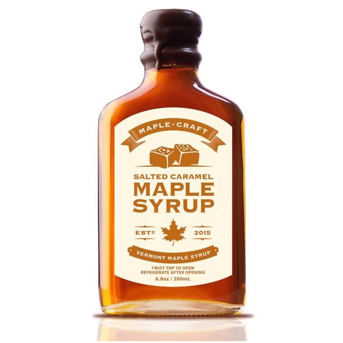 Maple Craft | Sirop d'érable au caramel salé bio, idéal comme garniture sur votre petit-déjeuner ou dessert 200ml