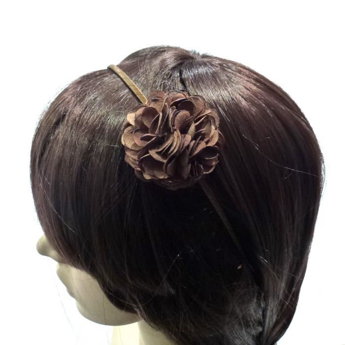 Serre tête/headband fleur - marron