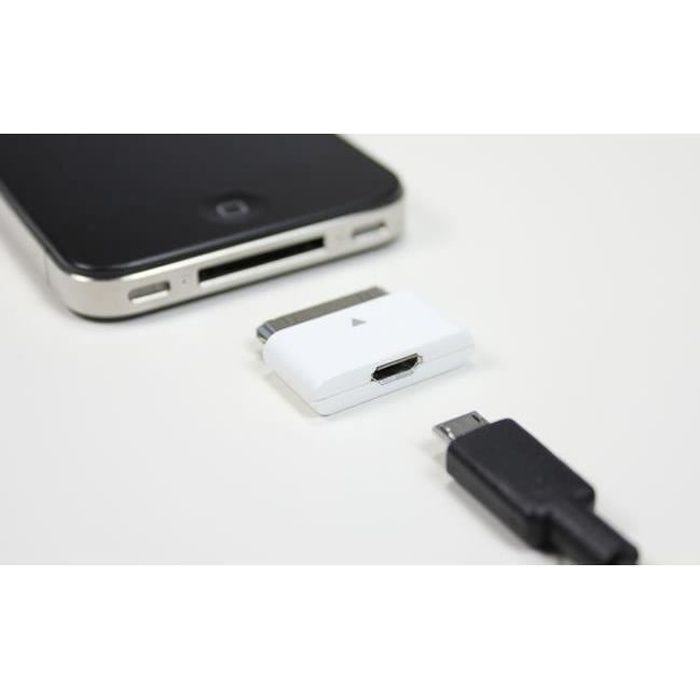 Adaptateur 30pin Apple iPhone 4 / 4S iPad iPod USB Modele: 1.Adapter 30p/Micro USB