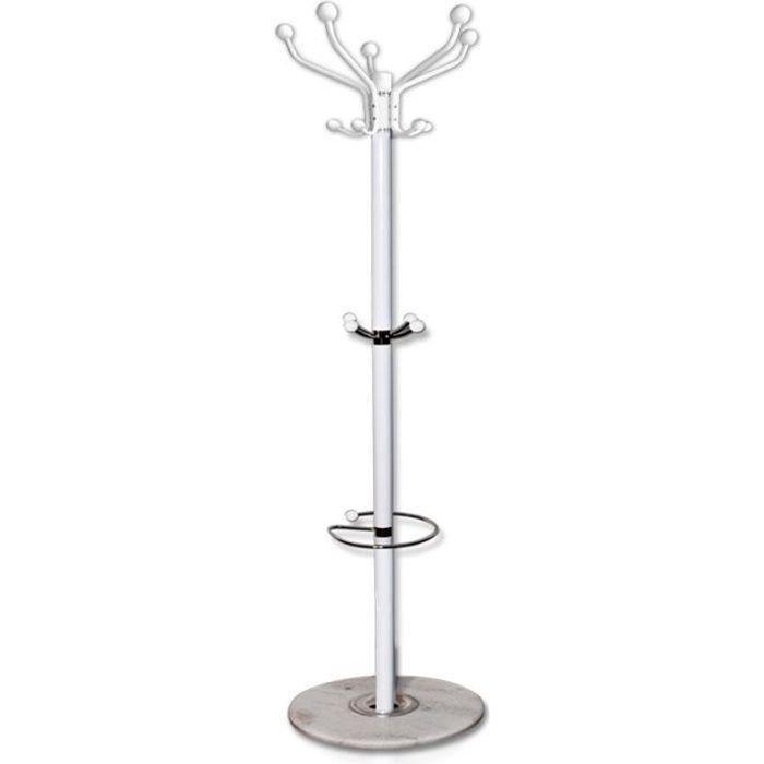 Porte-manteau avec support parapluie - Blanc - 170 cm