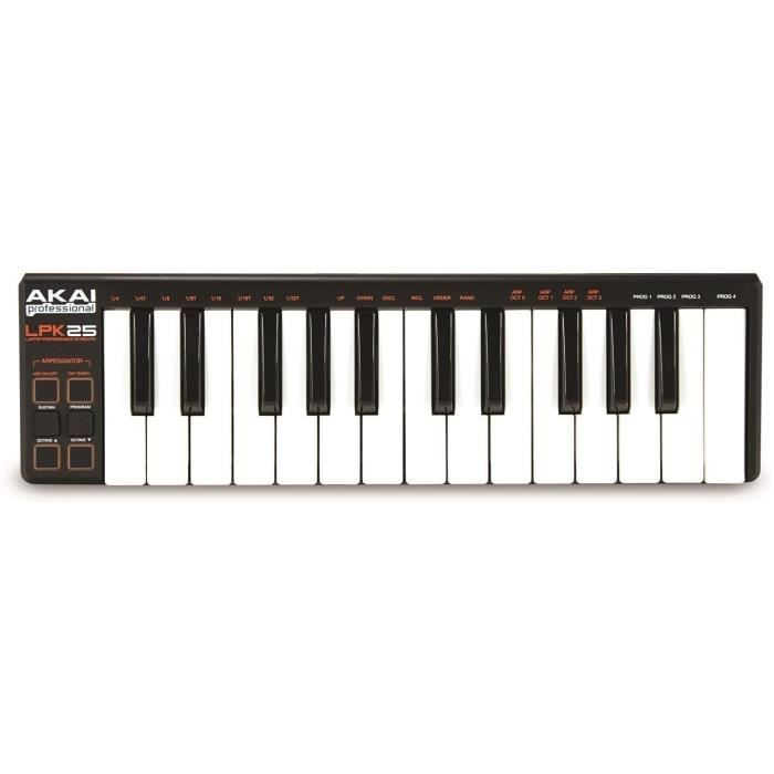 Home studio et MAO AKAI Professional LPK25 - Clavier Maître MIDI Ultra Compact avec 25 Touches Sensibles à la Vélocité d 40192
