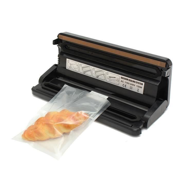 TEMPSA Scelleuse Sous Vide Automatique Sec & Humide 150W - Machine d'emballage Sac Plastique à Nourriture Fruit NOIR
