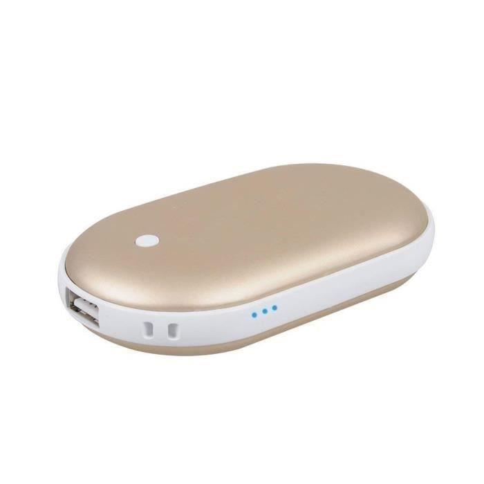 5200Mah portable Batterie Externe USB Pocket chauffe-main électrique réchauffeur rechargeable, Or