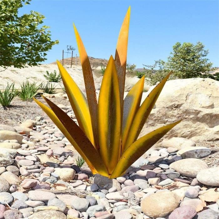 STATUE JSBVM 1 Pack Agave Plante métal Ornements de Jardin, Jardin extérieur Sculptures rustiques et Statues d&eac291