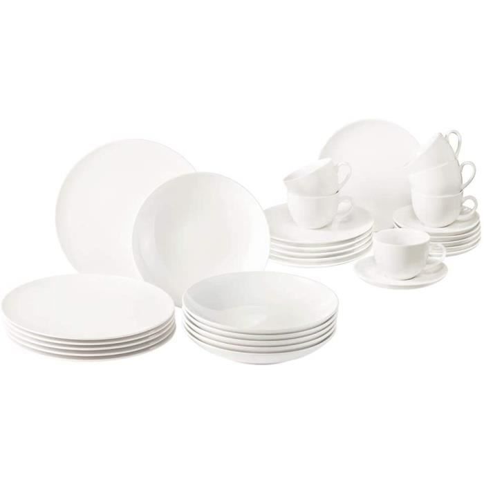 Vivo by Villeroy Boch Group New Fresh Basic Service de table 30 pièces en porcelaine de qualité supérieure Passe au lave-vaisselle e