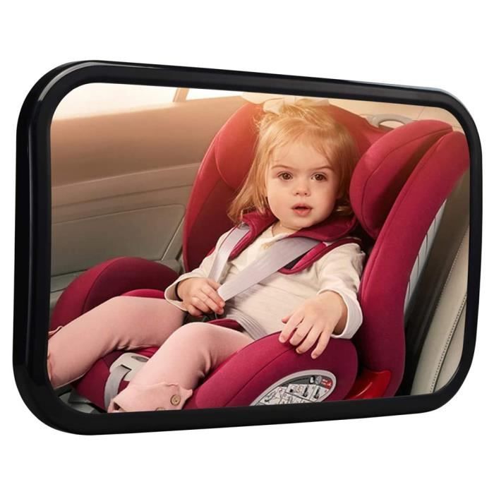 Voiture Rétroviseur Miroir de Surveillance Sécurité de Bébé，Sangles Elastiques Réglables Avez Rotation 360°