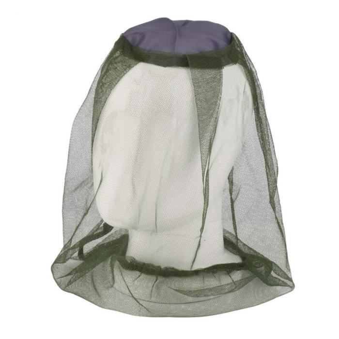 Linge de Lit,masque anti moustiques,filet pour tête,Protection du visage et du cou,pour l'extérieur,chapeau de Camping - Type Green