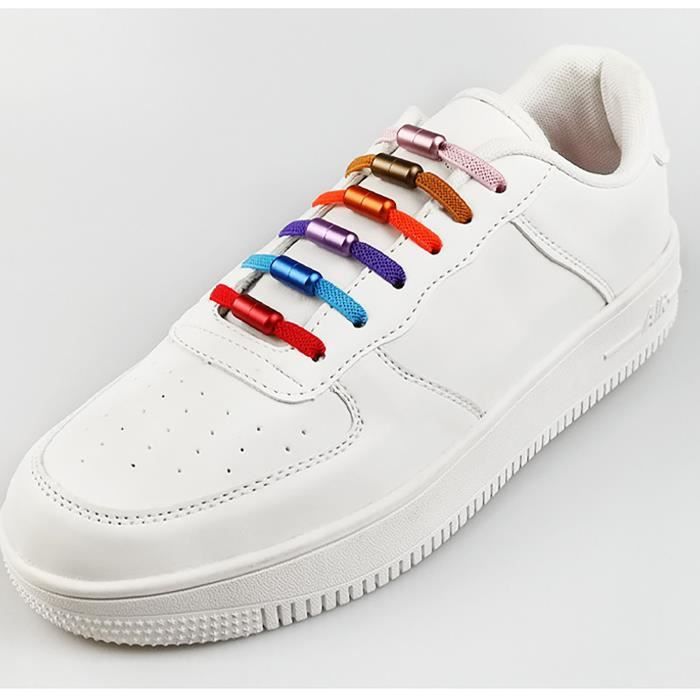 Color Metal Capsule Shoelace Enfant Adulte Lacets Élastiques Sans Attaches YU777