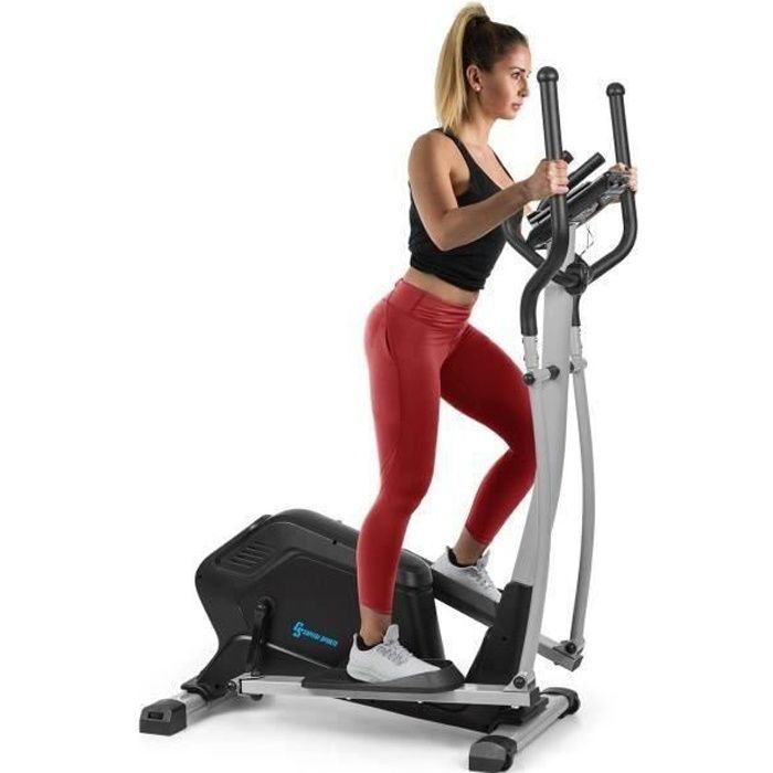CAPITAL SPORTS Helix Comfort Crosstrainer - vélo elliptique , volant d inertie 12kg , 14 programmes - 32 niveaux , Kinomap - Noir