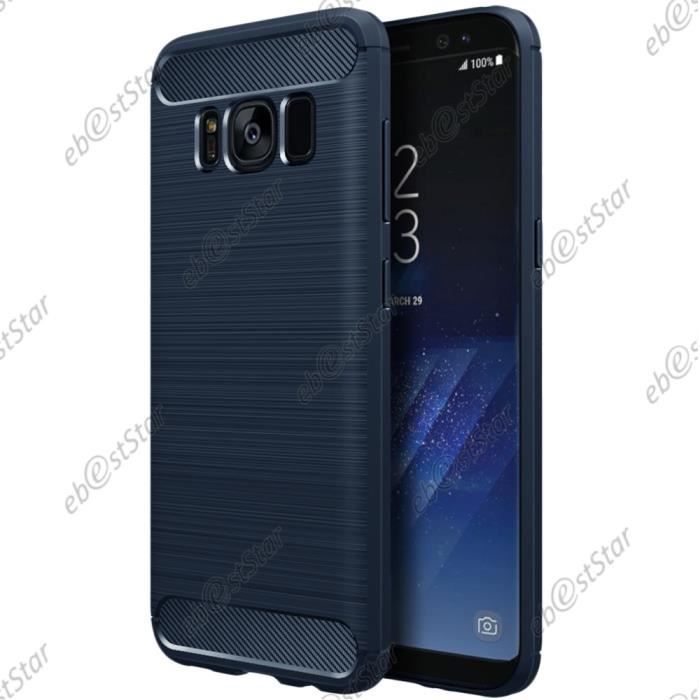 ebestStar ® pour Samsung Galaxy S8 PLUS - Coque Motif Fibre Carbone Luxe 2 barres horizontales Silicone Gel Cussins d'Air, Couleur