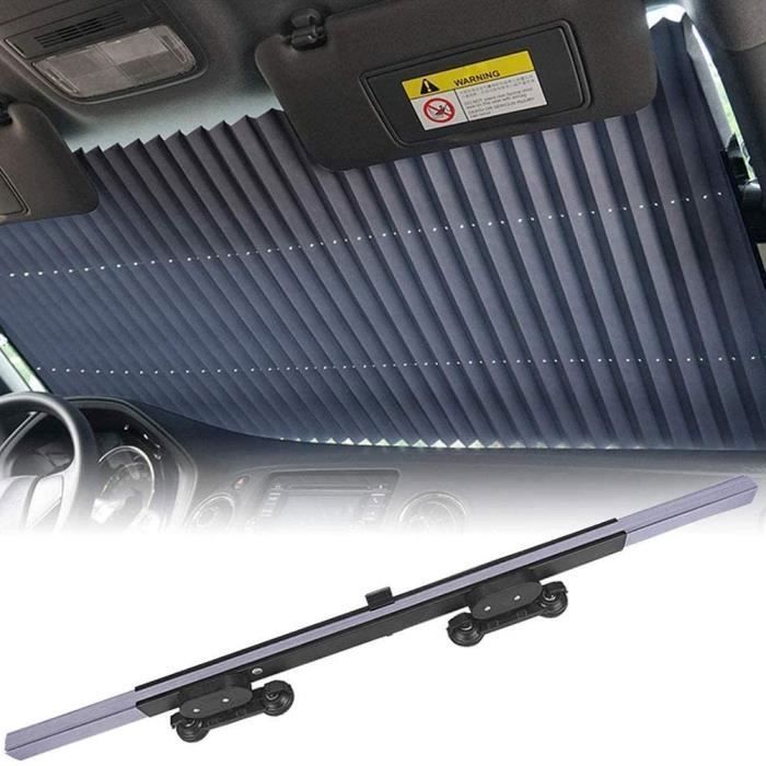 Pare-Soleil de Voiture en Accordéon Argent - Rétractable et Extensible - Pare Brise Avant et Arrière - Découpable - 130 X 65 cm