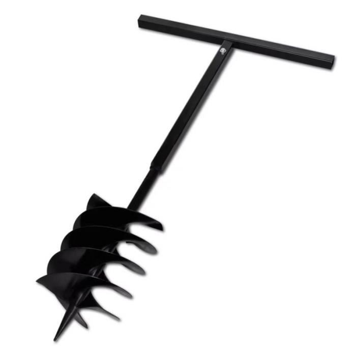 vidaXL Tarière de sol avec mèche de tarière 200 mm Acier Noir - 8718475879251