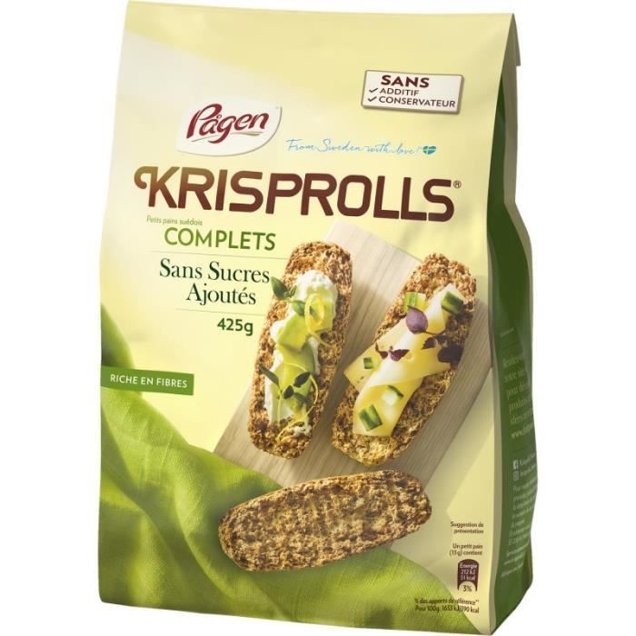 KRISPROLLS - Pain Complets Sans Sucres Ajoutés 425G - Lot De 4