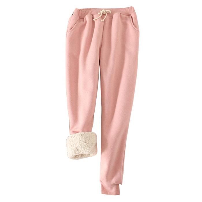 Pantalon de Jogging Femmes Chaud Polaire Pantalons de Survêtement Long pour Jogging Running Fitness Pantalon de Training