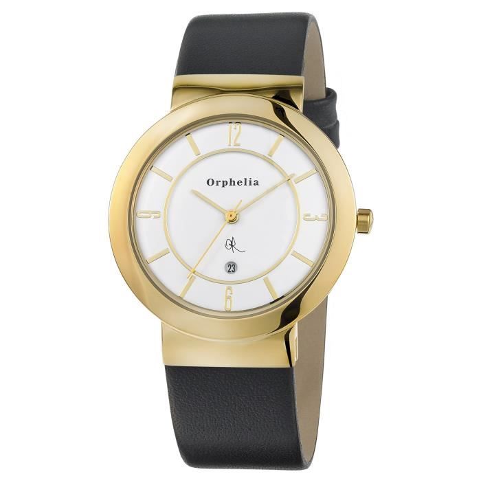 Orphelia - OR22670514 - Montre Homme - Quartz Analogique - Cadran Blanc - Bracelet Cuir Noir