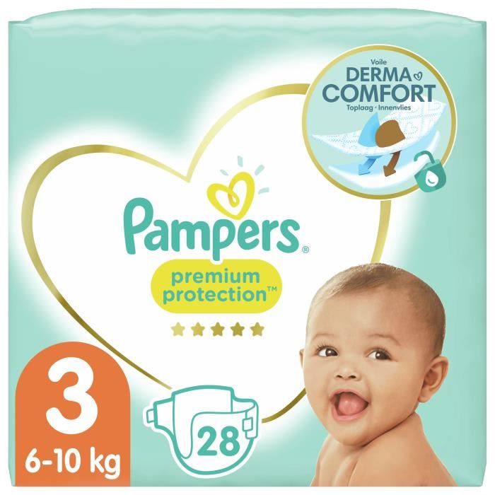 Couches Pampers Premium Protection Taille 0 - 22 Units - Pour Nouveau-nés - Peau Sensible