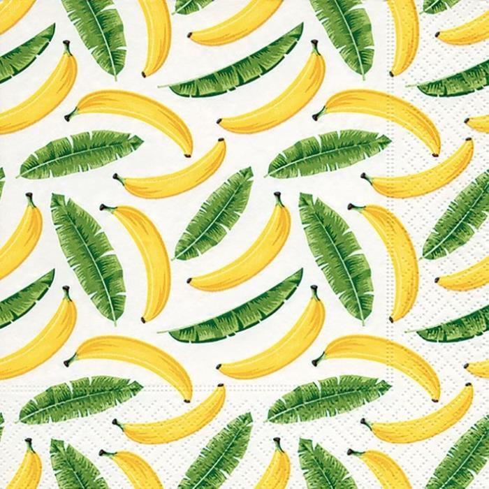 PAPER DESIGN - 20 Serviettes 33x33 cm - Bananas