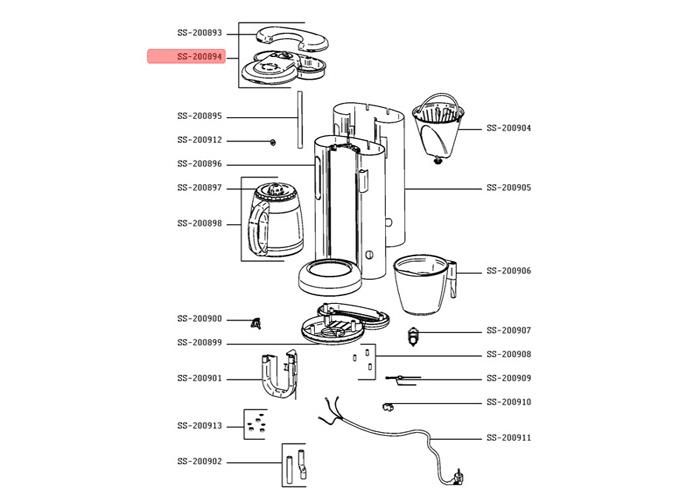 SS-200894. CAPOT + BOUTON + COUVERCLE