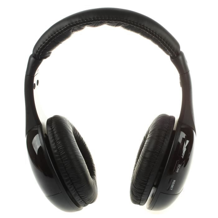 Casque sans fil Hi-Fi Radio FM ecouteurs MP3 pour moniteur PC TV audio Telephones portables
