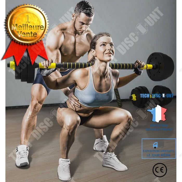 TD® Équipement de fitness à domicile pour haltères de protection de l'environnement pour hommes Amovible- 30kg