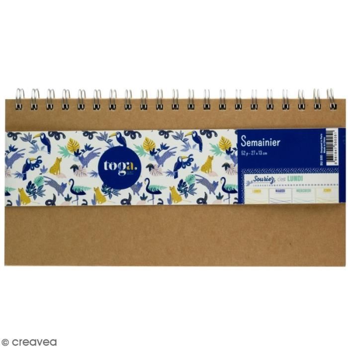 Semainier perpétuel 27 x 13 cm - Jungle Vibes - 52 pages