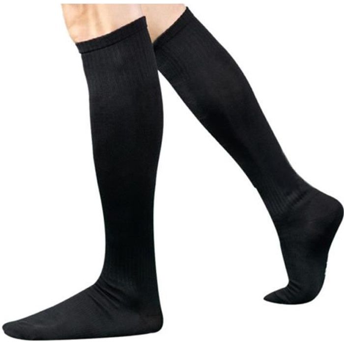 Chaussettes de Football Long pour Hommes 39/42-Noir
