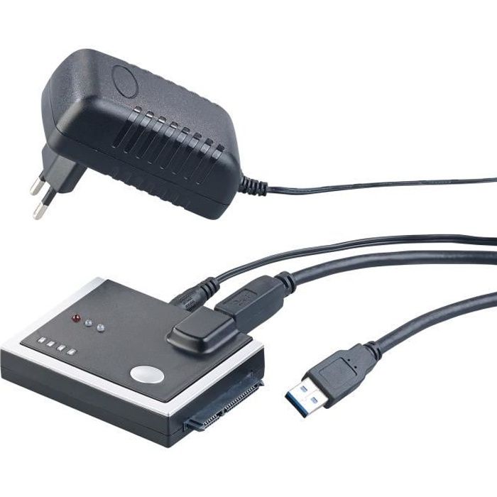 Adaptateur USB 3.0 pour disques durs SATA I-II-III avec fonction clonage