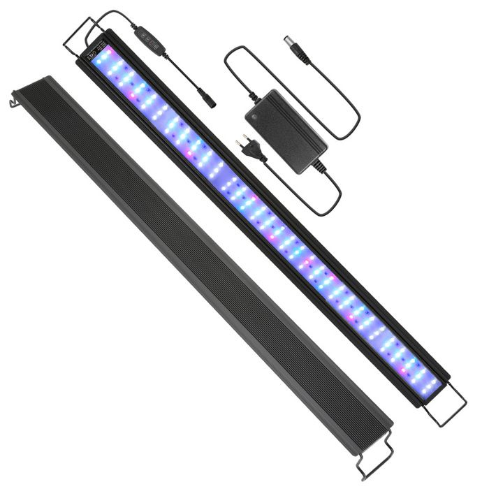 Meilleurs prix pour Lospitch Lampe Aquarium LED Pour Plante & Poisson Rampe D'Éclairage 107-130 cm 45W Mode Nuit AQUARIUM