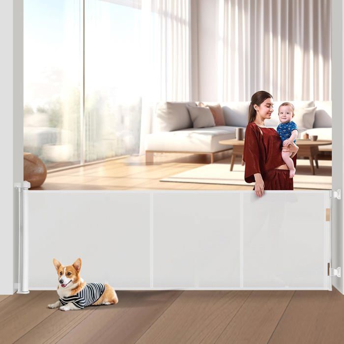 HELLORSO Barrière Rétractable Pour Chien Sans Perçage - Clôture De