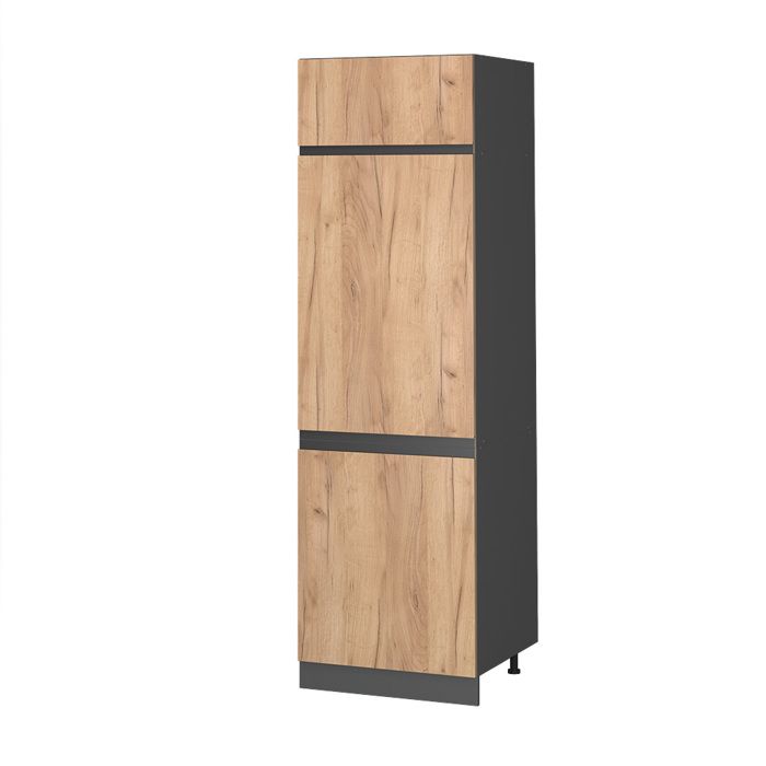 Armoire pour frigo R-Line 60cm J-Shape Chêne de force doré/Anthracite Vicco 39749