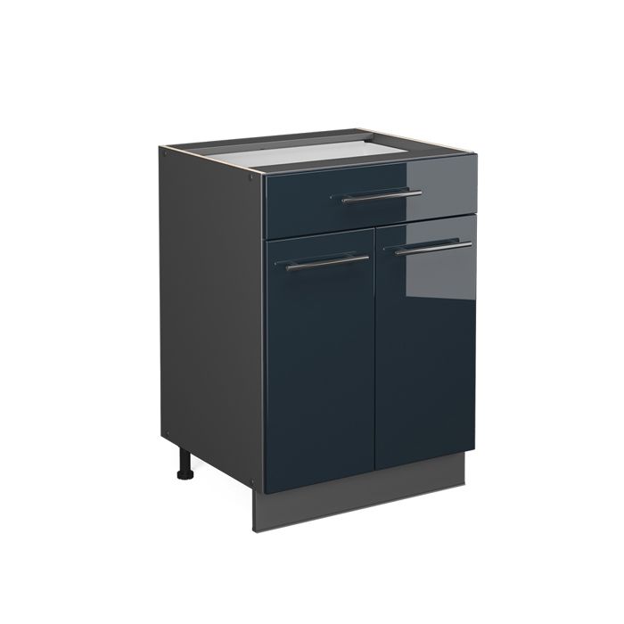 Vicco Meuble Bas de Cuisine Fame-Line, Anthracite Haute Brillance, 60cm, PT Anthracite, à Combiner avec d'autres modules de la série Fame-Line