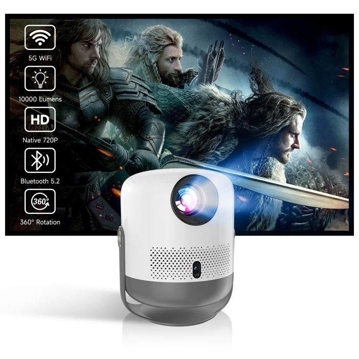 NaKeLuLu Support Projecteur Bureau Rotatif 360° - Vis 1/4 Pouce Universelle