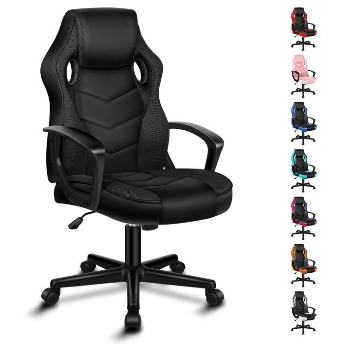 ALFORDSON Mega Chaise de bureau gaming Tissu patchwork en similicuir ergonomique Bureau à roulettes réglable en hauteur