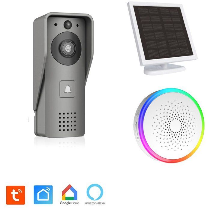 Kyf Portier Vidéo Solaire connecté Wifi avec Carillon intérieur 60 mélodies - vue 1