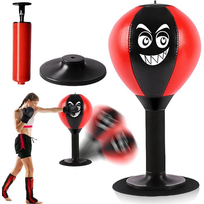 Behogan Punchingball Table : Punching Ball De Bureau, Mini Sac De Frappe Avec Ventouse Et Pompe à