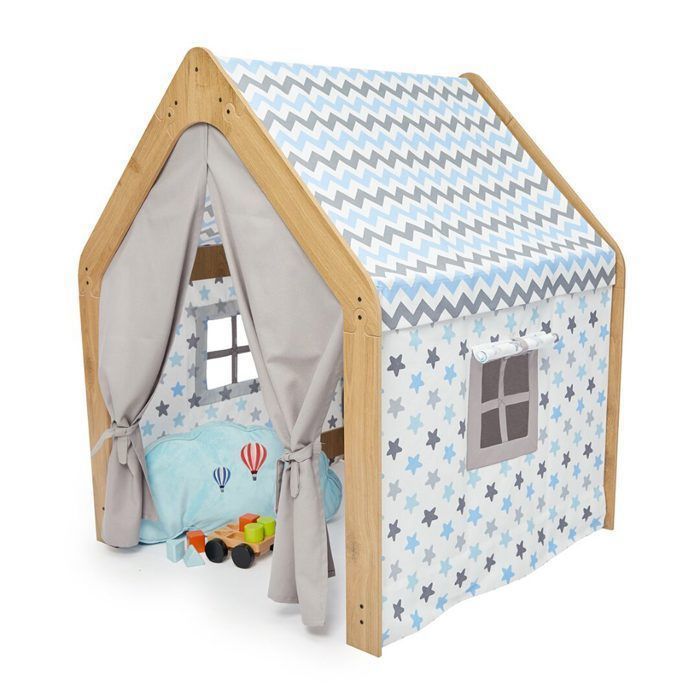 Cabane enfant en bois naturel Cozy Kids avec tente Montessori