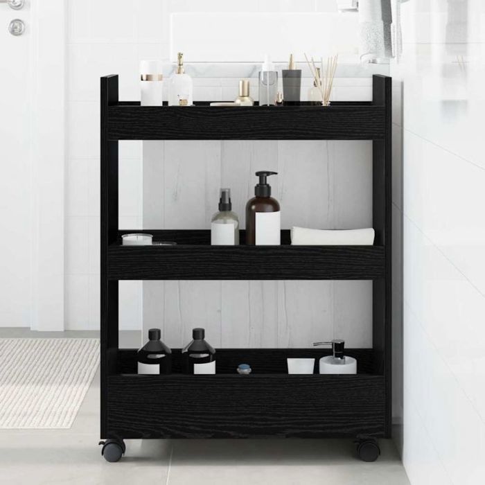 Desserte de cuisine étroite VidaXL chêne noir 60 x 22 x 80 cm - chariot de rangement