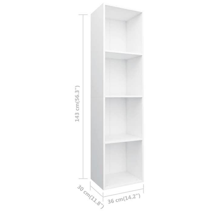 Remise 2026®Armoire Hifi Blanc - Bibliothèque/Meuble TV - Blanc - 36x30x143cm - Bois dingénierie 793 3727884