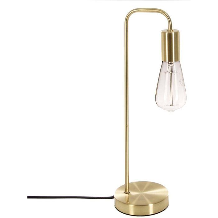 Lampe à Poser Dorée H 45 cm Design Industriel en Métal - Pour Bureau Chambre Salon [Classe énergétique A]