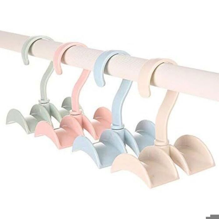 Support rotatif multifonction - PZCC - Lot de 4 pièces - Plastique durable - Crochets doubles - Multifonction