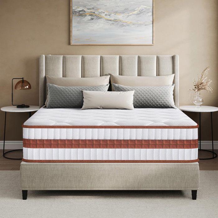 Matelas 90x190 cm Mousse mémoire de forme Sommeil Indépendant Mi-ferme Ergonomique Respirant Épais 25 cm Confort Luxueux
