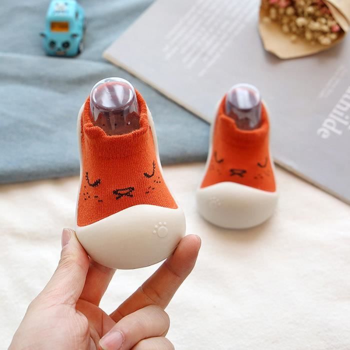 Kabwea 1 Paire Chaussons Bébé Gris Antidérapants - Chaussures Premiers Pas Souples Et Confortables