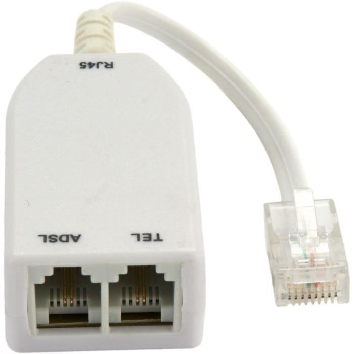 Adaptateur RJ45 mâle et 2 RJ11 ADSL Femelles Cdiscount Téléphonie
