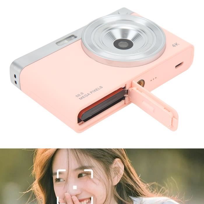 Digital Camera Appareil photo portable, 50MP Pixel 1/4in Interface à vis Appareil photo numérique optique numerique Rose Rose