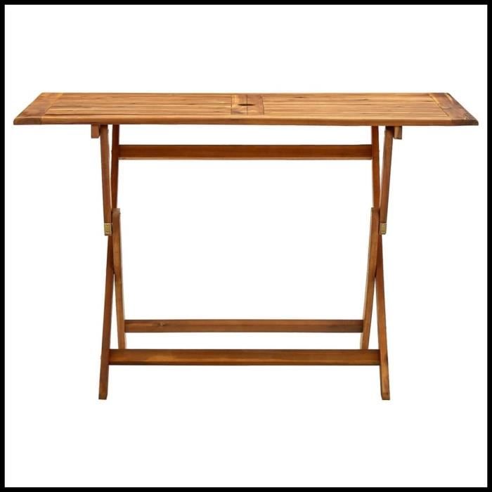 Table de jardin pliable 120x70x75 cm Bois dacacia massif -BK313323 (PLA)