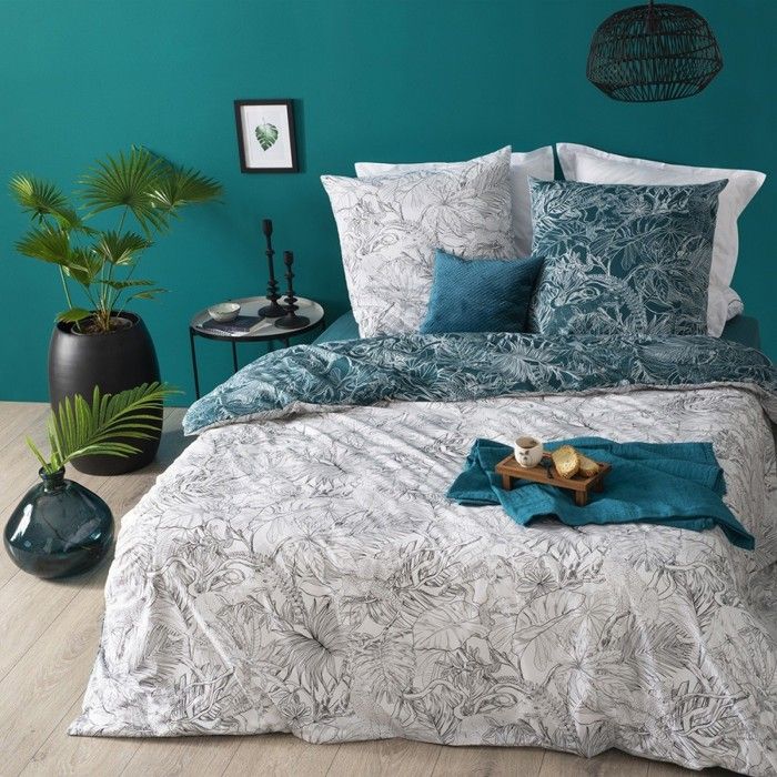 2 Taies doreiller 63x63cm Promo Linge Housse De Couette 220 X 240 cm 57 Fils Jungle