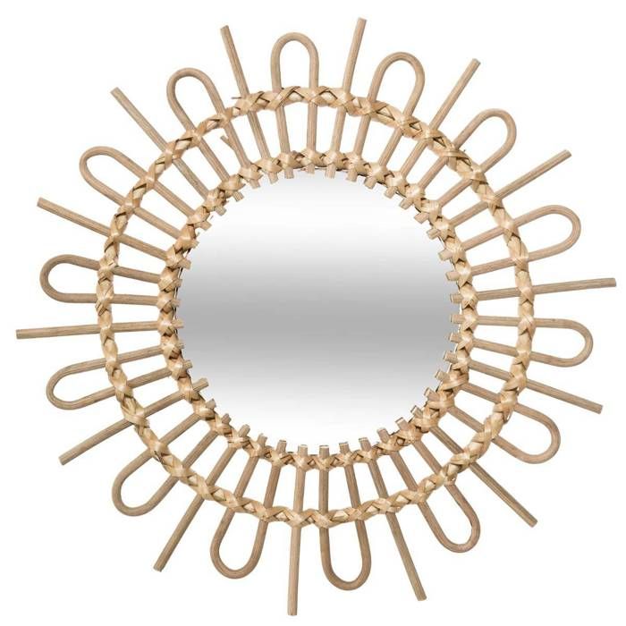 Miroir Soleil rotin D50cm - Atmosphera Créateur dintérieur