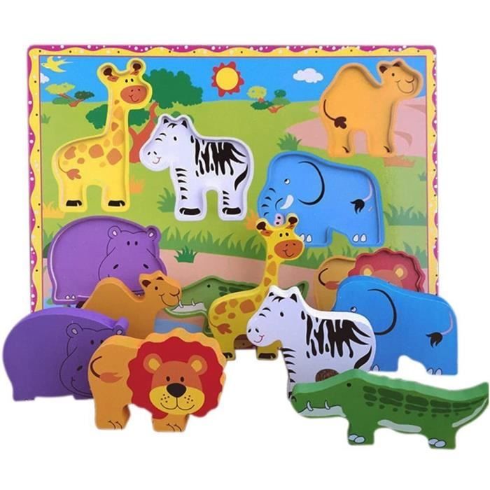 BenBen – Puzzle En Bois à Encastrement – Animaux – Dès 1 An – Jouet Montessori D’éveil