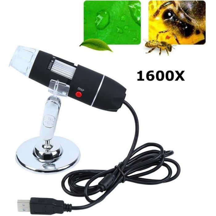 Microscope numérique Paneltech 1600x avec 8 LED et caméra intégrée